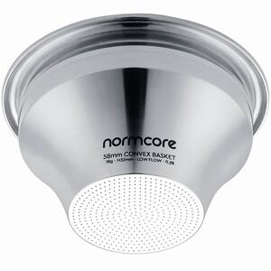 Normcore 58mm Convex Portafilter Basket, Bottom Tapers to 32mm, 0.28mm Flow 22g
